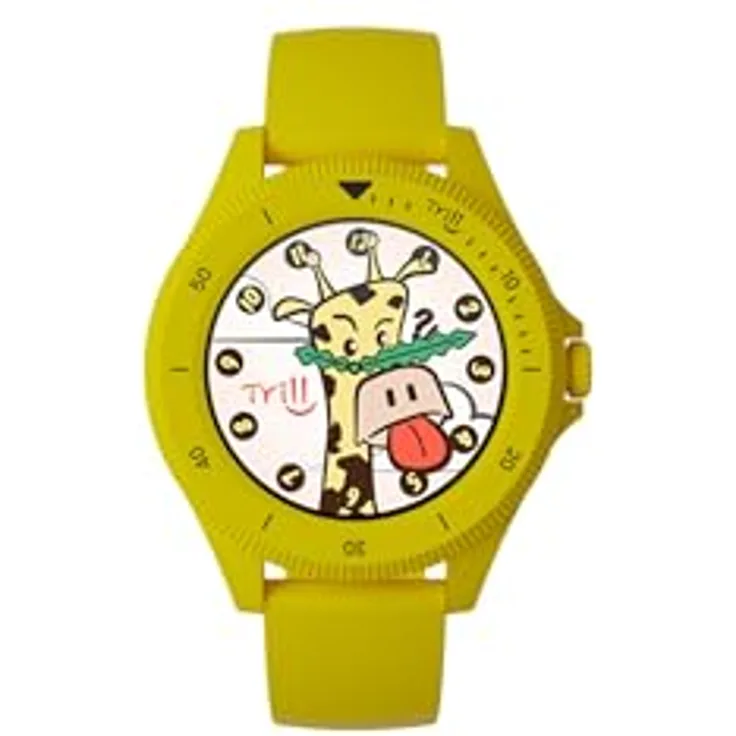 Techmade Trilli Smartwatch für Kinder, Gelb, 0,9" Full-Touch-Display, BT 5.0, wasserdicht, G-Sensor