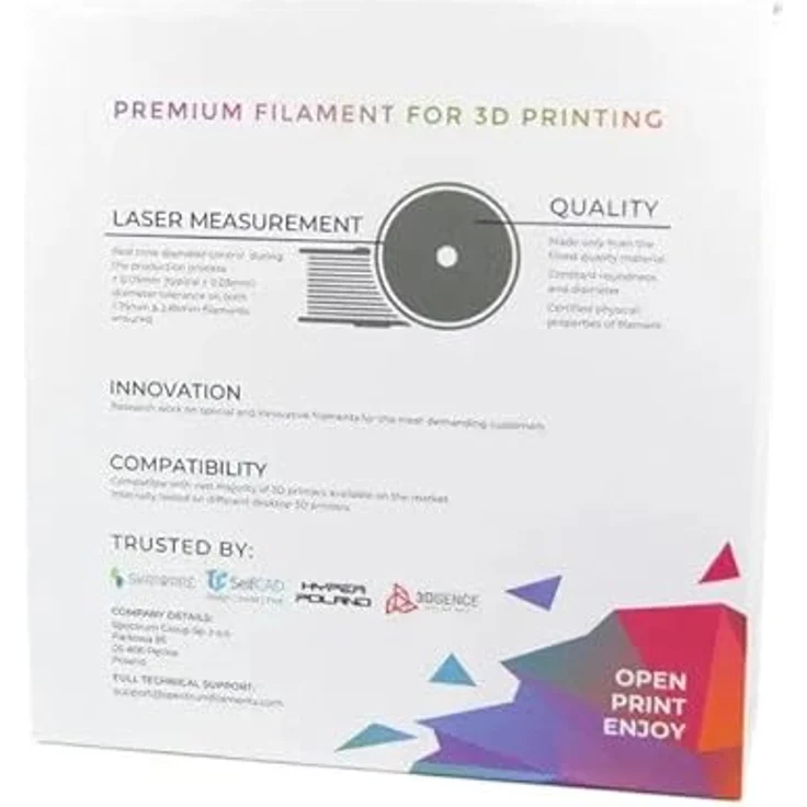 Spectrum Nylon PA6 Low Warp Natur, 1,75 mm 3D-Druckfilament, hohe Abriebfestigkeit und Temperaturbeständigkeit, 1 kg, hergestellt in Europa – Bild 4