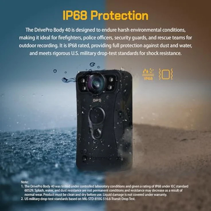 Transcend DrivePro Body 40, 128GB 2K QHD Bodycam mit WLAN, Bluetooth, GPS, spritzwassergeschützt, Schwarz – Bild 8