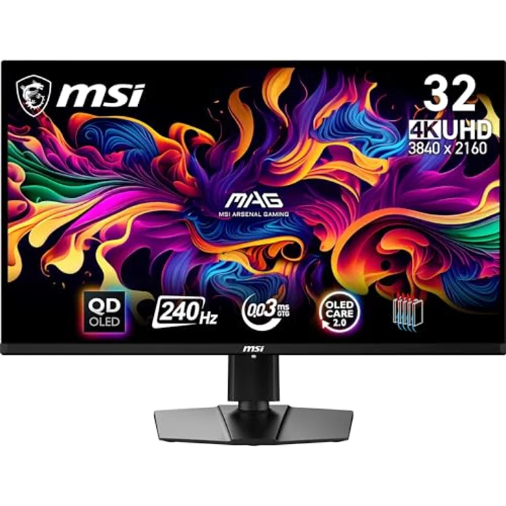 MSI MAG 321UPX QD-OLED 31.5 Zoll 4K UHD Gaming Monitor, 240Hz, 0.03ms, 99% DCI-P3, DisplayHDR True Black 400, DP 1.4a, HDMI 2.1, USB Type-C – Bild 1