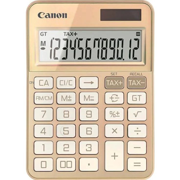 Canon KS-125KB-GD, Scientific Calculator, Dual Power Battery, Tax Calculations, Grand Total Function, Gold