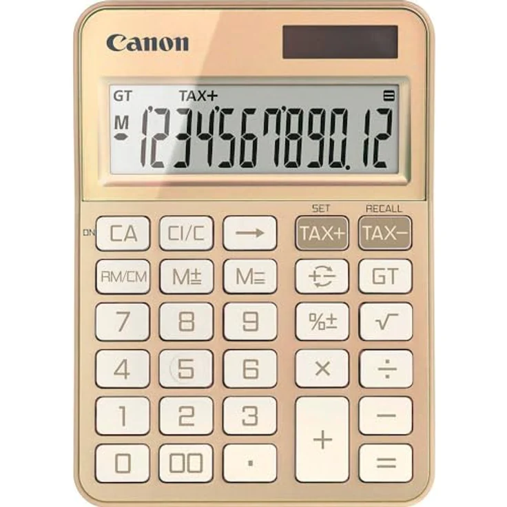 Canon KS-125KB-GD, Scientific Calculator, Dual Power Battery, Tax Calculations, Grand Total Function, Gold