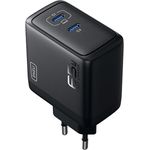 INIU 65W USB C Ladegerät, 2-Port USB C-USB C Netzteil Steack Adapter GaN II Tech Schnellladegerät Charger, Kompakt Platzsparend, für MacBook Pro iPad Pro/Air, iPhone 15 14 13 12Pro Max, Galaxy S23 usw