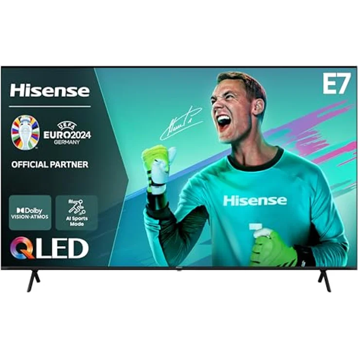 Hisense 85E7NQ 215 cm (85 Zoll) QLED Fernseher, 4K UHD, Dolby Vision Atmos, Game Mode Plus, Alexa Built-in, Schwarz [2024] – Bild 1