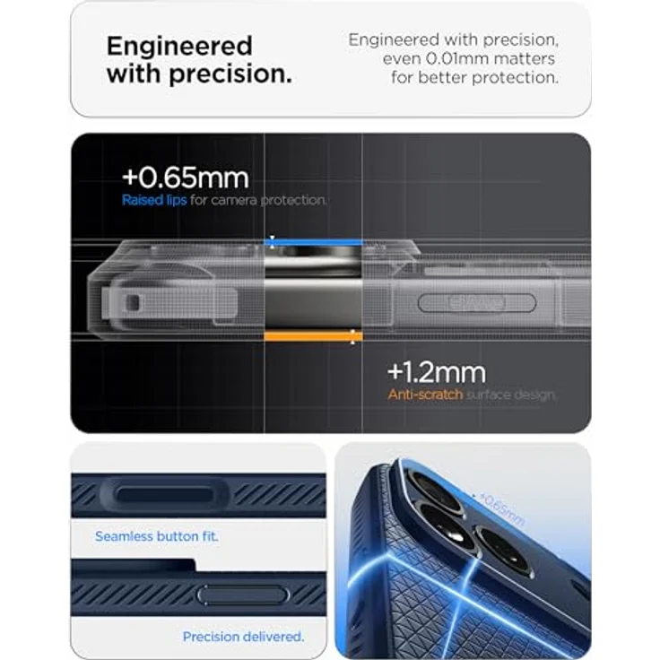 Spigen iPhone 17 Pro Max Hülle Liquid Air Case, rutschfest, Militärgeprüfter Schutz, Air Cushion Technologie, Navy Blue – Bild 4