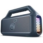 soundcore by Anker, Boom 2 Outdoor-Lautsprecher, 80W, Subwoofer, BassUp 2.0, 24h Akku, IPX7 Wasserdicht & Schwimmt, LED-Licht, USB-C, EQ, BT 5.3, Mobiler Bluetooth-Speaker, Camping, Strand, Garten, Blau