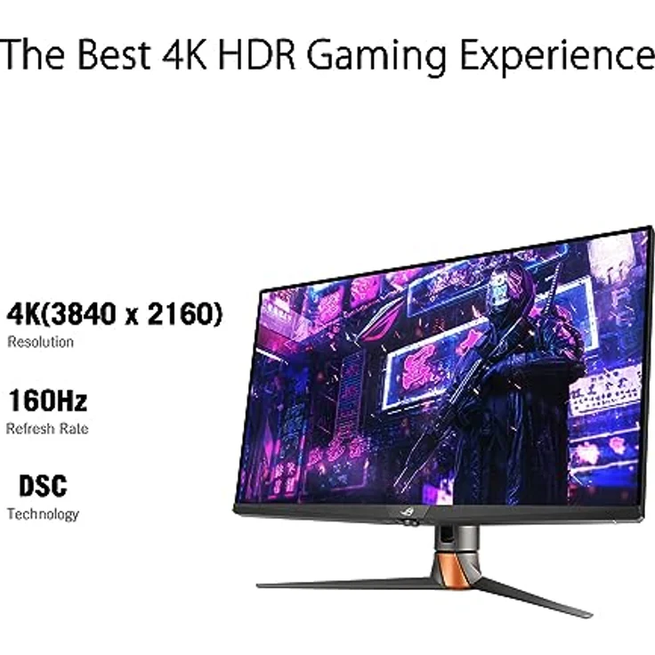 ASUS ROG Swift PG32UQXR 32 Zoll 4K UHD Gaming Monitor - 160 Hz, 1ms GtG, Adaptive Sync, FreeSync, DisplayHDR 1000 - Fast-IPS FALD, Quantum Dot, Schwarz – Bild 3