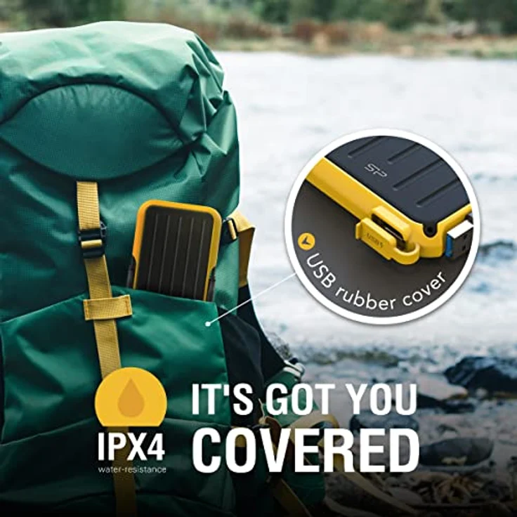 Silicon Power Armor A66, Externe Festplatte 4 TB, tragbar, schwarz-gelb, stoßfest und wasserfest, USB 3.2 Gen 1 – Bild 4