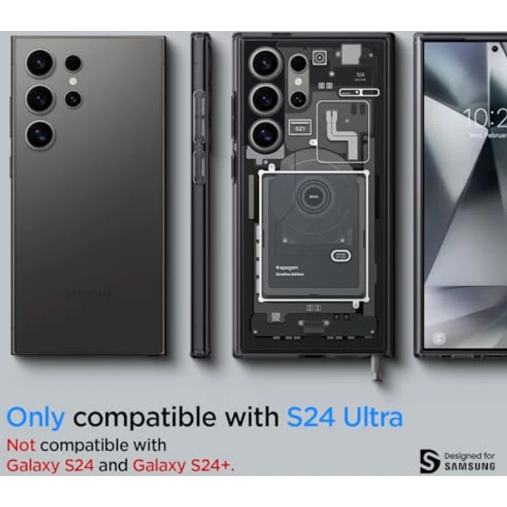 Spigen Ultra Hybrid Zero One Hülle Kompatibel mit Samsung Galaxy S24 Ultra -Zero One, Schutzrand für Display und Kamera, Air Cushion Technologie, transparent - Preisvergleich – Bild 2