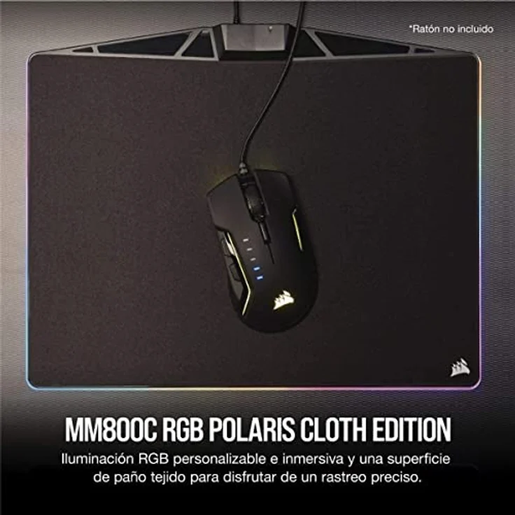 Corsair MM800C Polaris RGB Gaming Mauspad (Medium, RGB 15 Zonen Beleuchtung, Stoffoberfläche) schwarz – Bild 2