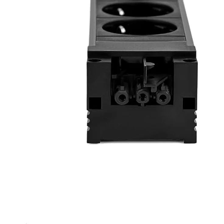Bachmann, Steckdosenleiste, STEP BASE power strip (6 x), Kunststoffprofil in schwarz, 6 x Schutzkontaktsteckdosen 35° – Bild 5