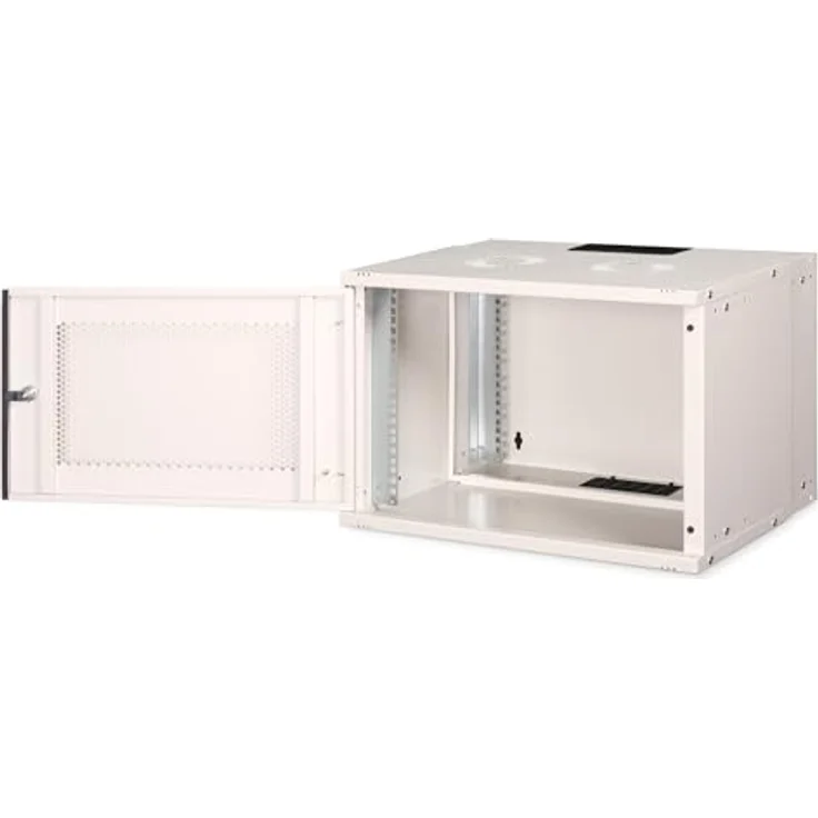 DIGITUS Netzwerkschrank - 19-Zoll Rack 7 HE - Unmontiert - Wandmontage - 400 mm Tiefe - 327 mm Nutztiefe - Traglast 60 kg - perforierte Stahltür - Grau – Bild 3