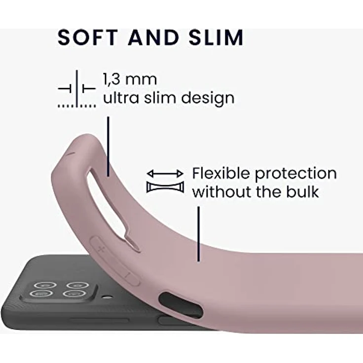 kwmobile Hülle kompatibel mit Samsung Galaxy A12 - weiches TPU Silikon Case für kabelloses Laden - Nude Lilac – Bild 2