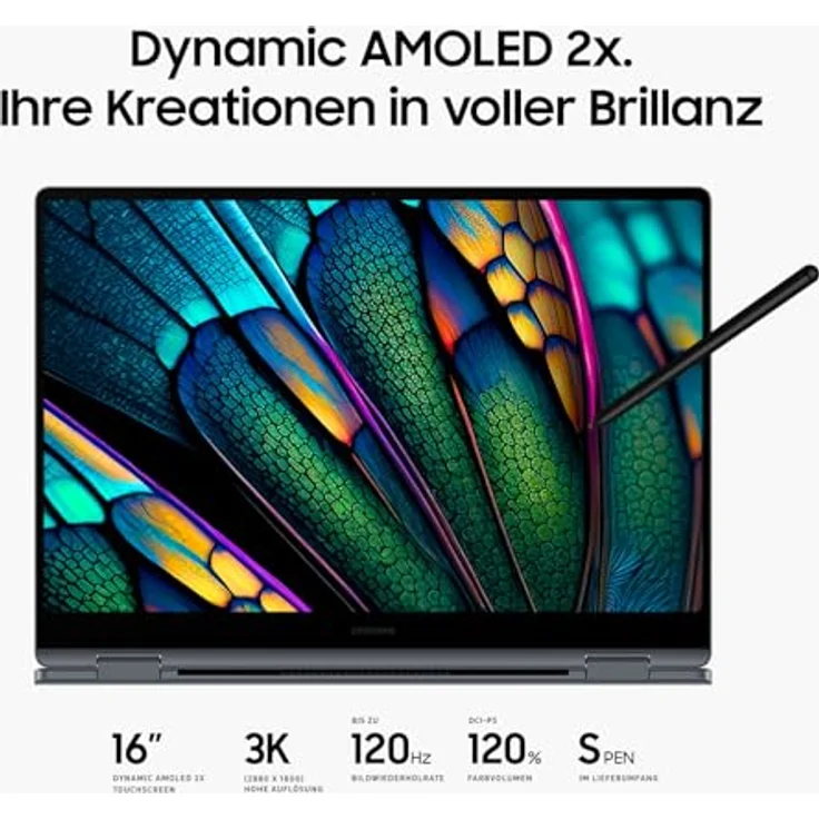 Samsung Galaxy Book4 Pro 360, 16" 2-in-1 Notebook mit Intel Core Ultra 7, 16 GB RAM, 512 GB SSD, Silber – Bild 5