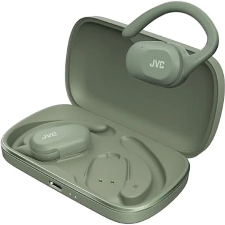 JVC HA-NP40T-GU, Kabellose In-Ear Kopfhörer mit 26 h Akkulaufzeit, spritzwasserfest, grün – Bild 2