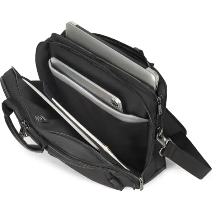 Dicota Sacoche Top Traveller SEVEN, Notebooktasche für Laptops bis 14 Zoll, 100% recyceltes PET, Schwarz – Bild 5