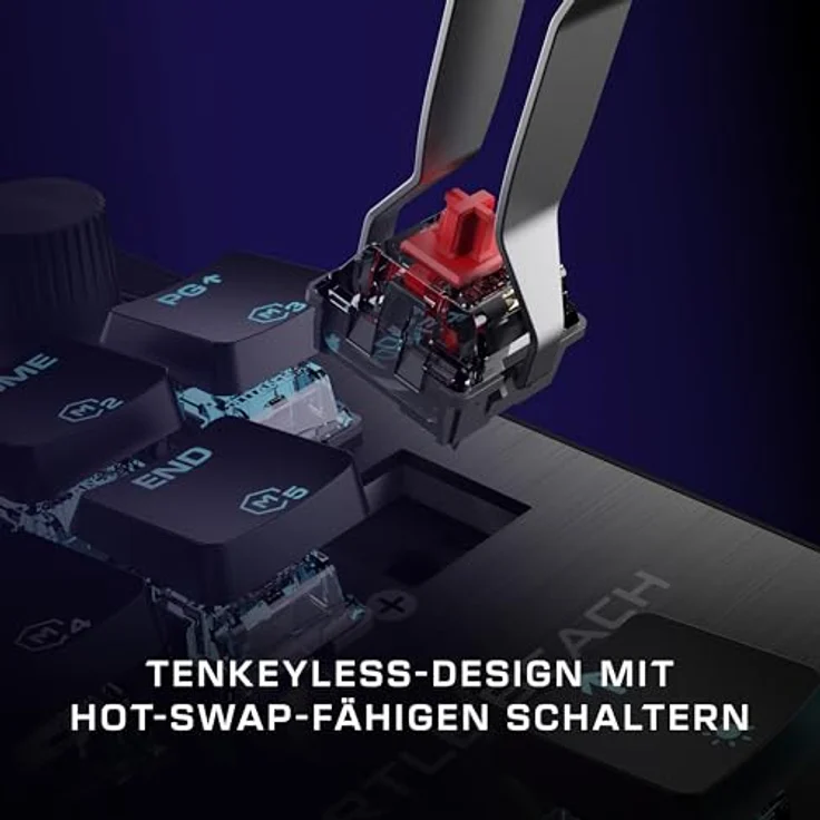 Turtle Beach Vulcan II TKL, RGB Tenkeyless Mechanische Gaming-Tastatur für PC – Hot-Swap-fähige lineare Schalter, Lautstärkeregler, Geräuschdämpfung, Anti-Ghosting – Bild 3