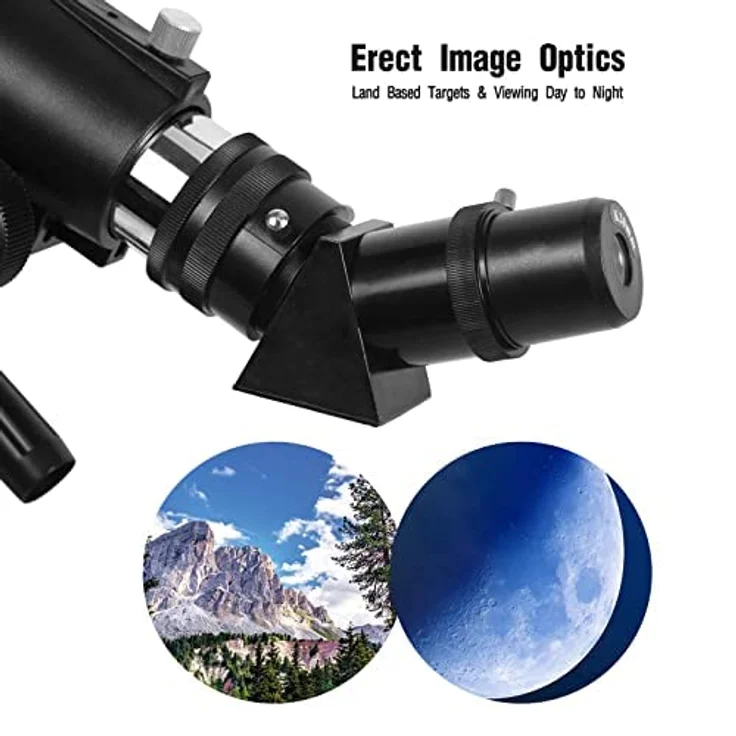 OYS Teleskop 70 mm Öffnung, 400 mm AZ-Montierung, astronomischer Refraktor mit Stativ, Telefonadapter für Anfänger und Kinder – Bild 4