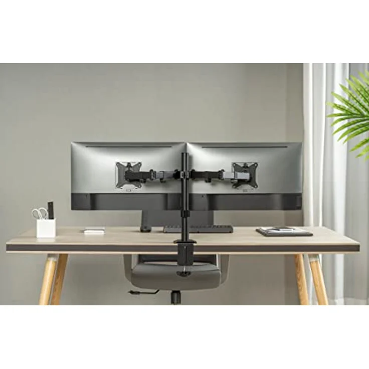 Superior Driak na Monitor 17-32" DUAL, VESA-kompatible TV-Halterung für 2 Monitore, neigbar und drehbar, max. Belastung 18 kg – Bild 3