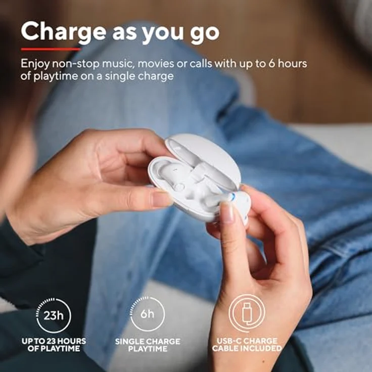 Trust YAVI BT ENC EARBUDS WHITE, Kabellose Bluetooth-Ohrstöpsel mit Geräuschunterdrückung, Weiss – Bild 3