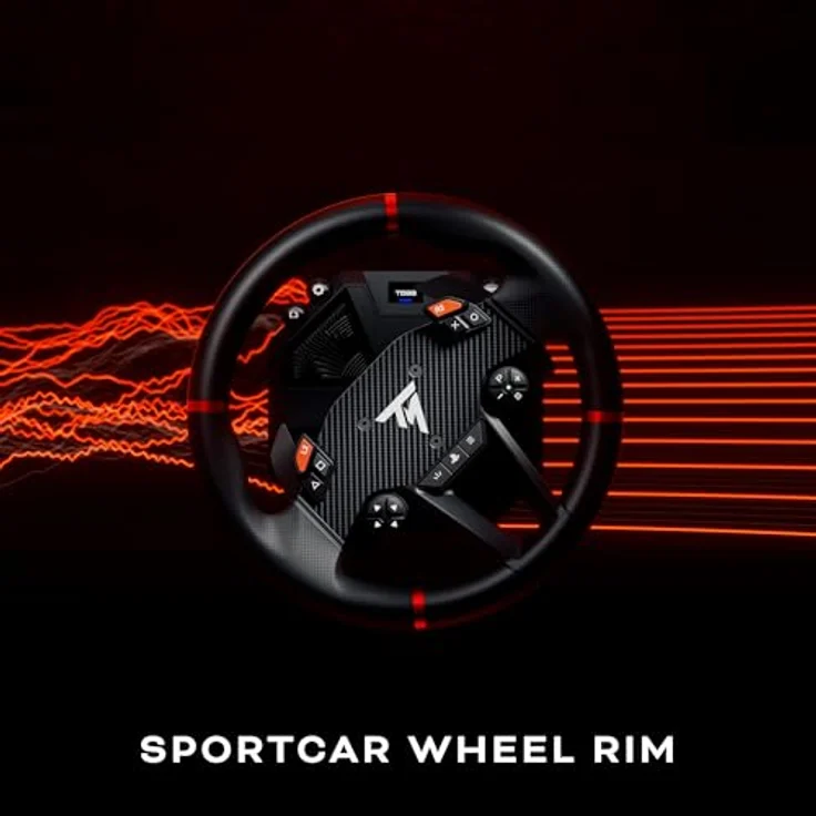 THRUSTMASTER T598, Direct Axial Drive Force Feedback-Rennlenkrad für PS5, PS4, PC, mit 30 cm abnehmbarer Sportwagen-Felge und H.E.A.R.T. Pedalen, schwarz/rot – Bild 6