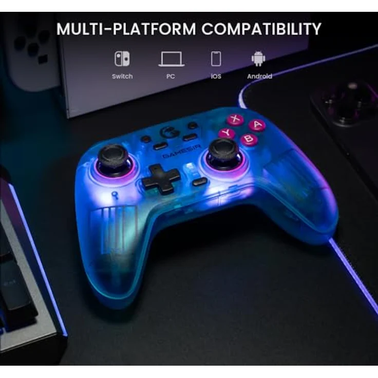 GameSir Nova Wireless Switch Pro Controller mit Hall-Effekt JoySticks, RGB LED, Turbo, programmierbar, Bewegungssteuerung, Wake Up Funktion (Grün) – Bild 4