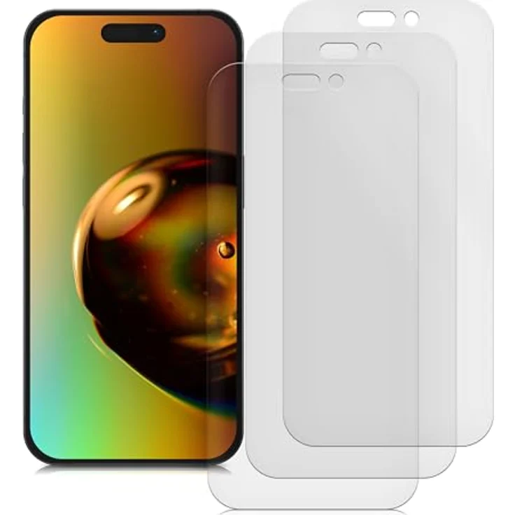 kwmobile 3X Folie matt kompatibel mit Apple iPhone 16 Pro - Displayschutzfolie entspiegelnd, 3er Pack – Bild 4
