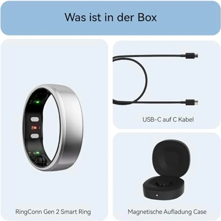 RingConn RingConn Gen 2, Fitness-Tracker mit Schlafüberwachung, Herzfrequenz-Tracking und 10-12 Tagen Akkulaufzeit, silber – Bild 7