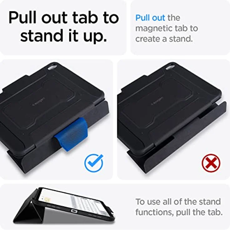 Spigen Rugged Armor Pro Hülle Kompatibel Mit iPad Pro 12.9 Zoll Generation 6 2022 | 5 2021 mit Apple Pencil (2. Gen) Halter - Schwarz – Bild 3