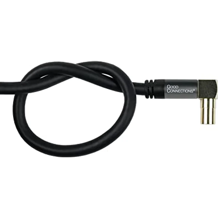 Good Connections GC-M2072 SmartFLEX TV Winkel-Antennenkabel, 1,5 m, IEC-Koax Stecker gewinkelt an Buchse, 4-fach geschirmt-120dB-75 Ohm, vergoldete Anschlüsse Schwarz – Bild 5
