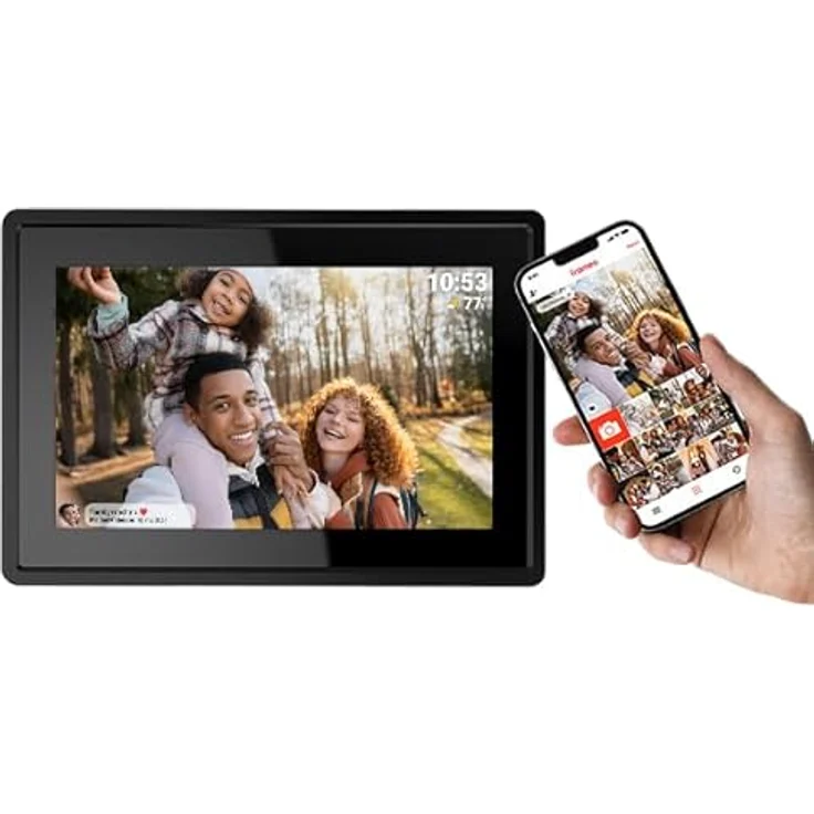 Denver PFF-725B 7'' Digitaler Bilderrahmen Schwarz, 1024 x 600 Pixel, WLAN, 8 GB interner Speicher, IPS-Touchscreen – Bild 4