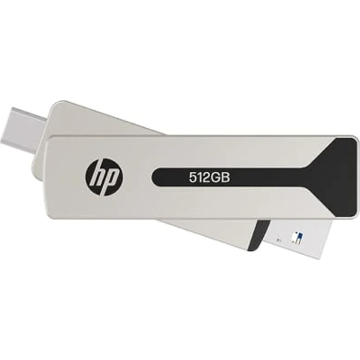 HP 911 Pro 512GB USB 3.2 OTG Type-C/Type-A Flash Drive, bis zu 1000MB/s, schlankes und robustes Design, doppelkopf-Schwenkdesign, blitzschnelle Übertragungsgeschwindigkeiten – Bild 2