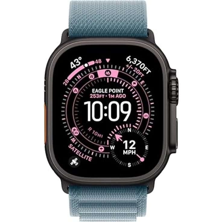 Apple Watch Band Alpine Loop, 49 mm, hellblau, Small, mit recycelten Materialien und korrosionsbeständigem Titan-G-Haken – Bild 3