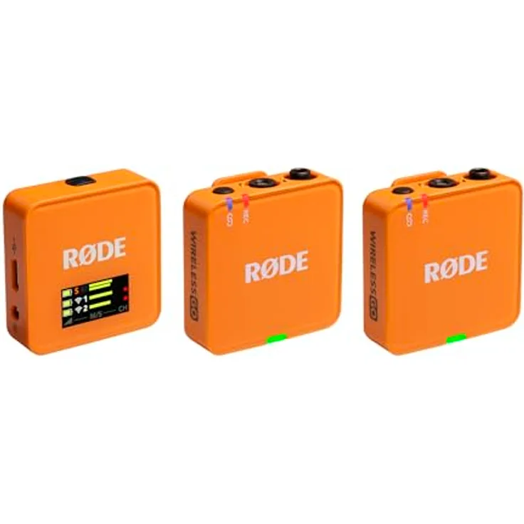 RØDE Wireless GO (Gen 3), Kompaktmikrofon mit 32-Bit Float Aufnahme, automatischer Pegelregelung und 2,4 GHz digitaler Übertragung, orange