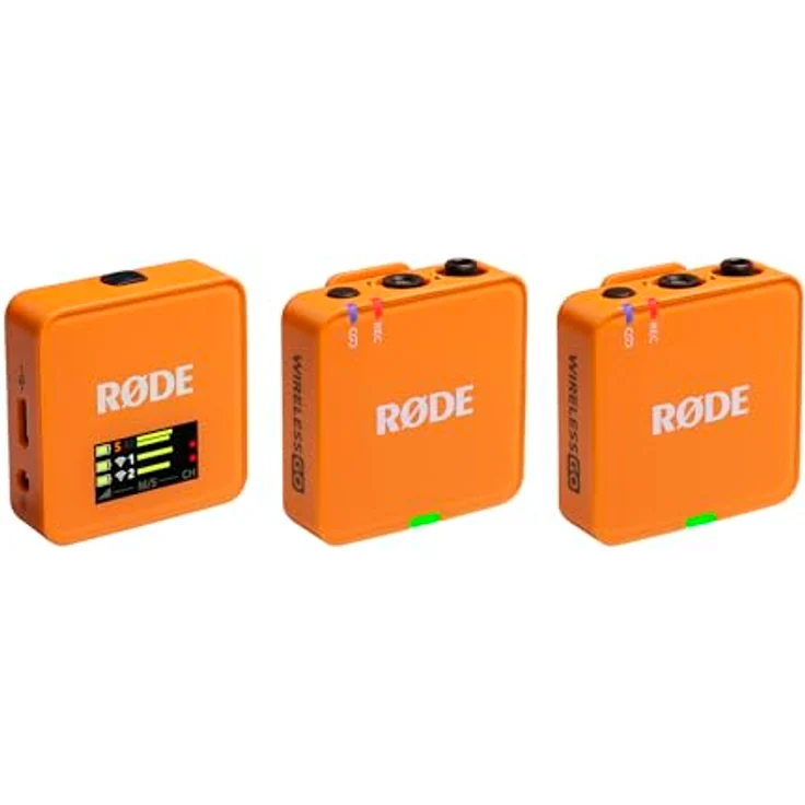 RØDE Wireless GO (Gen 3), Kompaktmikrofon mit 32-Bit Float Aufnahme, automatischer Pegelregelung und 2,4 GHz digitaler Übertragung, orange – Bild 1