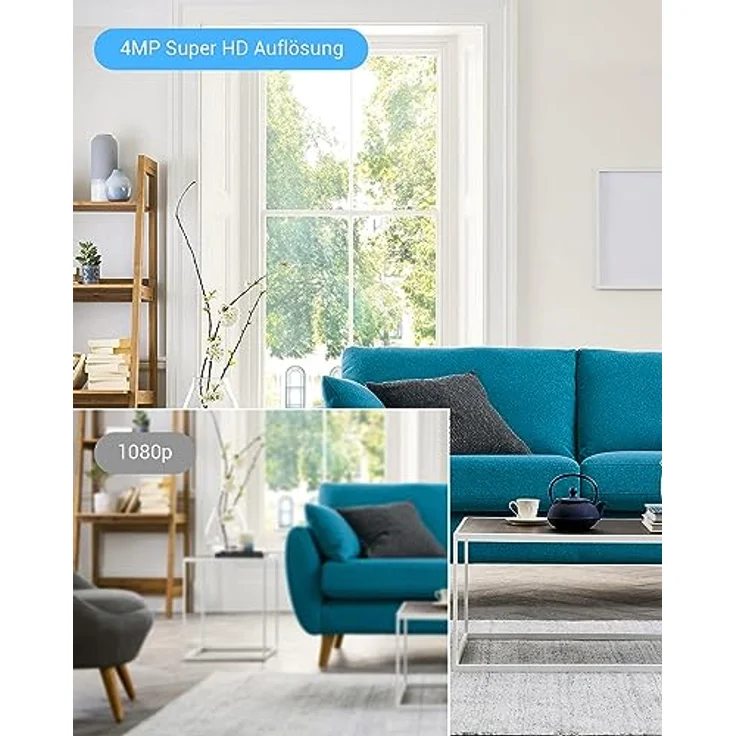 EZVIZ Indoor Schwenk-/Neige Überwachungskamera Dome, IP Kamera 2K-Auflösung, 4MP, 350° - 55° schwenkbar mit 360° Blick, WLAN/LAN, Zwei-Wege-Audio, Nachtsicht, Smart Motion Tracking, MicroSD-Karte und Cloud – Bild 3