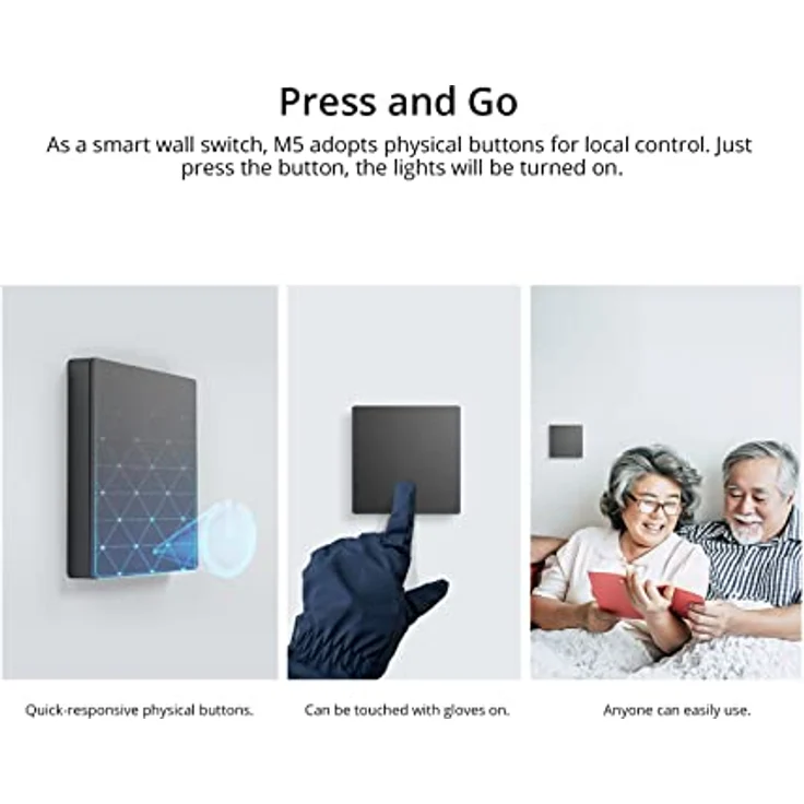 Sonoff Smart 1-Kanal WLAN Wandschalter intelligenter Wandschalter mit 2 Kanälen Schwarz (M5-1C-80) – Bild 6