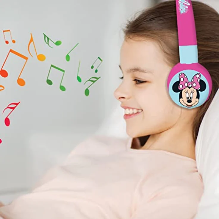 Lexibook® Disney Minnie Mouse 2in1 Bluetooth und Kabel, faltbare Kopfhörer Kinder-Kopfhörer in Rosa und Blau – Bild 5