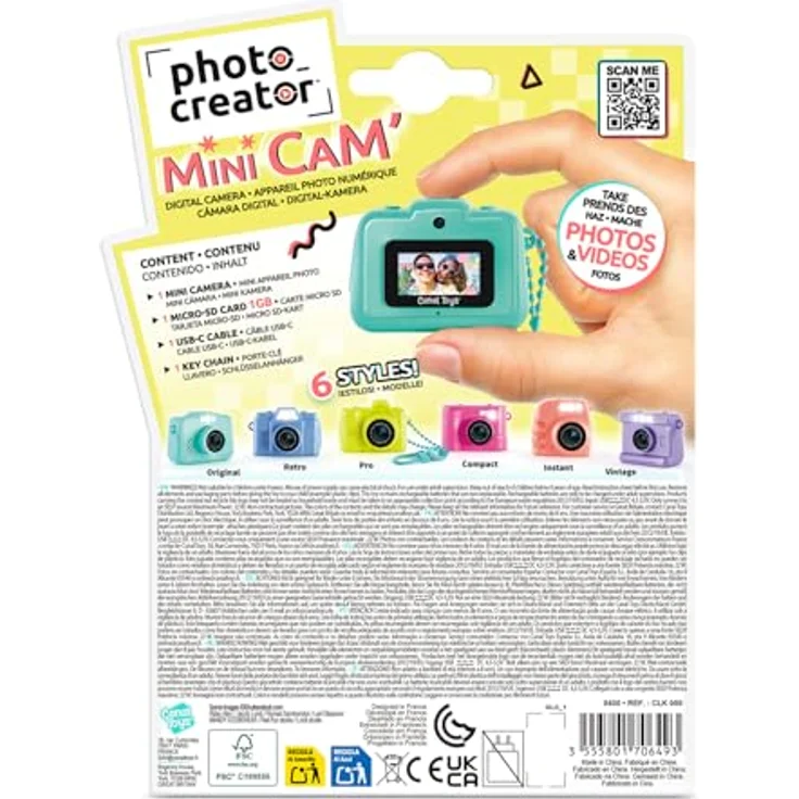 Canal Toys Fotocreator Mini Digicam, 12MP Pocket Kamera mit 1080p Full-HD Video, 1,5″ LCD-Bildschirm, Selfie-Modus, Farbfilter und MicroSD Karten-Slot – ideal für unterwegs - CLK 060 – Bild 4