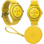 FOREVER Colorum CW-300 Gelb Smartwatch Wasserdicht IP68 - Pulsuhr mit Schrittzähler Schlaftracker Kalorienzähler - Lange Akkulaufzeit - Android/iOS Sportuhr Damen Herren Unisex Stilvolles Design