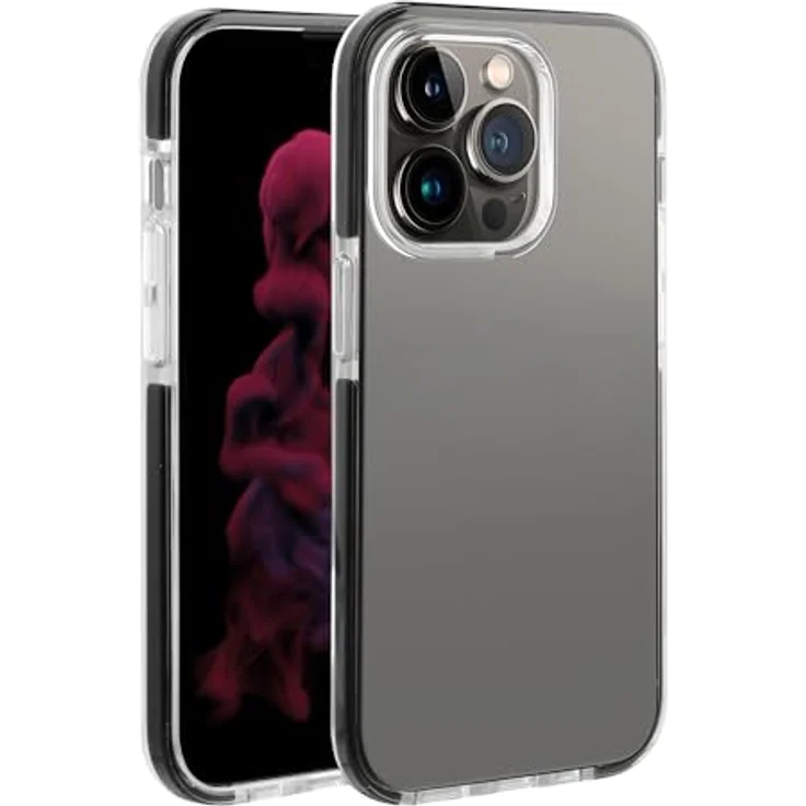 Vivanco Rock Solid Cover für Apple iPhone 14 Pro, Anti Shock Schutzhülle, Schwarz und Transparent – Bild 1