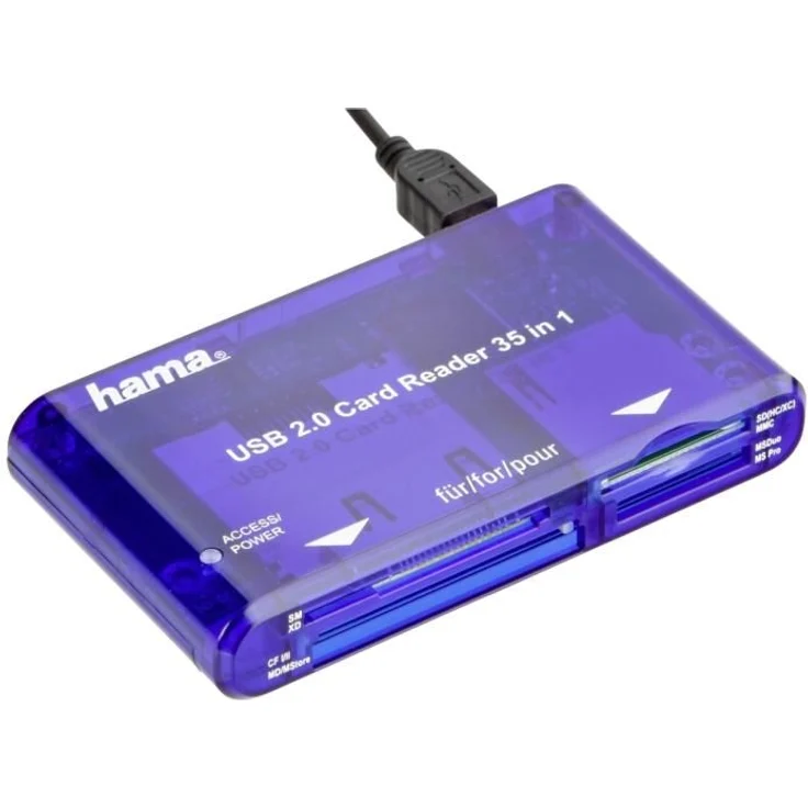 Hama Kartenleser USB 2.0 - 35-in-1 (Kartenlesegerät, Card Reader SD-SDHC-SDXC, CF, microSD-SDHC-SDXC, USB 2.0) blau – Bild 4