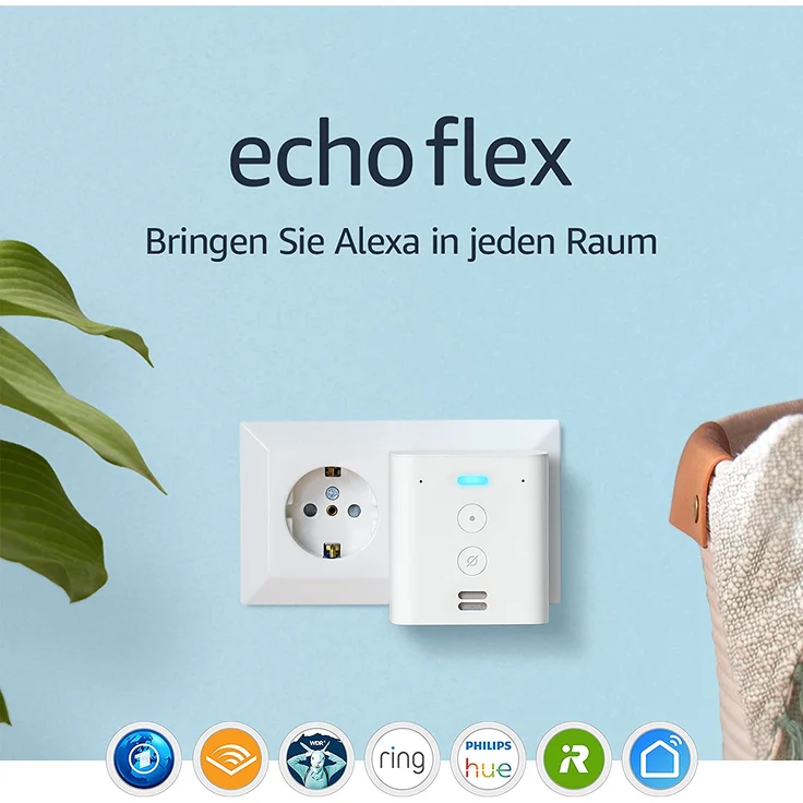 Amazon Echo Flex (1. Generation, 2019) – Steuern Sie Smart Home-Geräte mit Alexa, Smart Assistant, weiß – Bild 5
