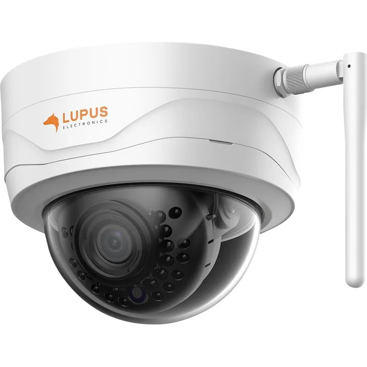 Lupus LE204 WLAN IP Domekamera, Überwachungskamera für außen, SD Aufzeichnung, Deutscher Hersteller, kabellos via WLAN, Nachtsicht, Metallgehäuse, inkl. PC/Mac-Software, ohne Akku, weiß