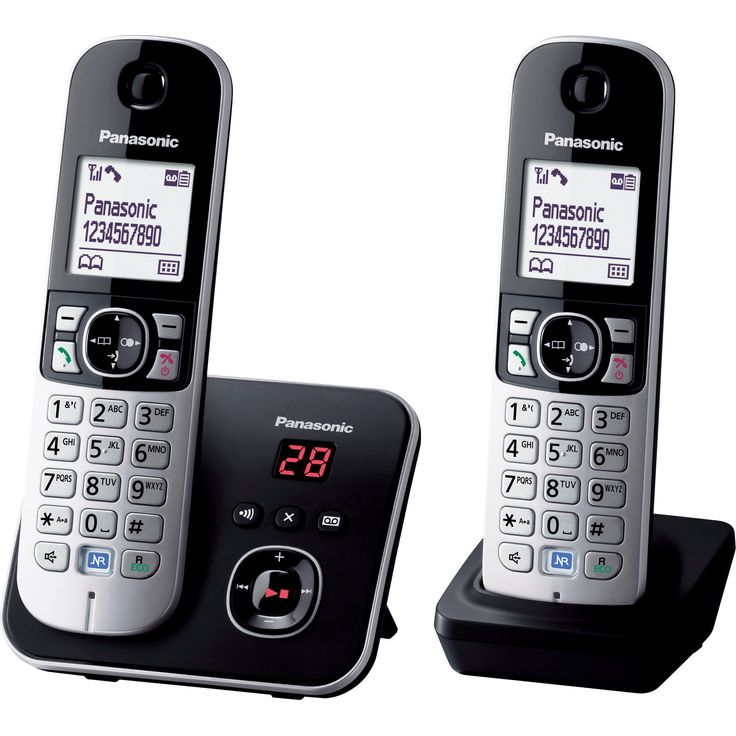 Panasonic KX-TG6822GB DECT Schnurlostelefon mit Anrufbeantworter, strahlungsarm, Eco-Modus, GAP Telefon, Festnetz, Anrufsperre, DUO, schwarz – Bild 8