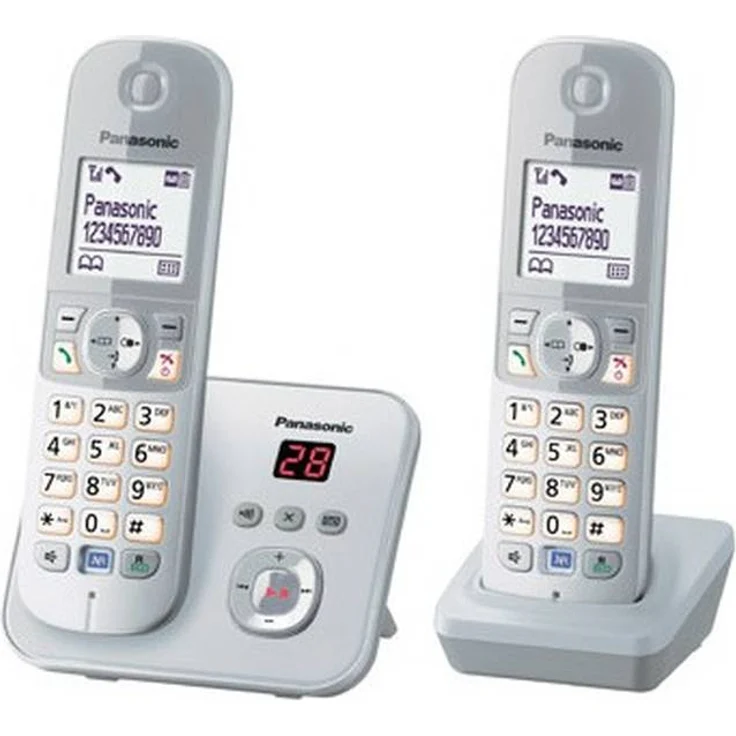 Panasonic KX-TG6822GS Duo DECT Schnurlostelefon mit Anrufbeantworter (strahlungsarm, GAP Telefon, Festnetz, Anrufsperre), perl-silber – Bild 10