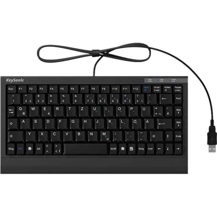 Keysonic ACK-595 C+ - Tastatur - PS/2, USB - mattschwarz (ACK-595 C+ BLACK) Deutsches Tastaturlayout QWERTZ