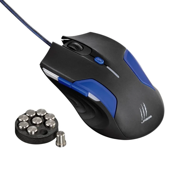uRage Reaper 3090 Gaming Maus (1GHz, 2m, USB), dpi von 900 - 3500 regelbar, 5 programmierbare Tasten, blaue LEDs, schwarz – Bild 2