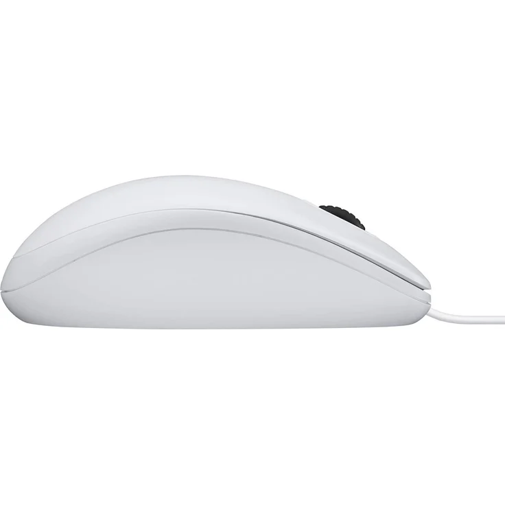 Logitech B100 Maus mit Kabel, USB-Anschluss, 800 DPI Optischer Sensor, 3 Tasten, Für Links- und Rechtshänder, PC-Mac - weiß – Bild 2