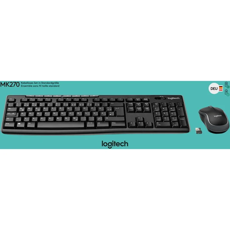Logitech MK270 Wireless Combo - Tastatur-und-Maus-Set - kabellos - 2.4 GHz - Deutsch QWERTZ (920-004511) – Bild 9